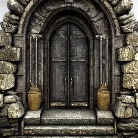 KREA Beautiful Matte Painting Of The Grand Ancient Stone Door