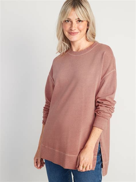 Oversized Boyfriend Garment Dyed Tunic Sweatshirt Old Navy