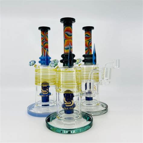 Sense Glass Waterpipe With Showerhead Perc 9 5 Inch Assorted