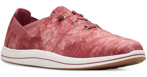 Clarks Cloudsteppers Breeze Ave Ii Lace Up Sneakers In Pink Lyst