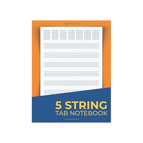 Buy 5 String Tab Notebook Blank Manuscript Staff Music Paper For 5