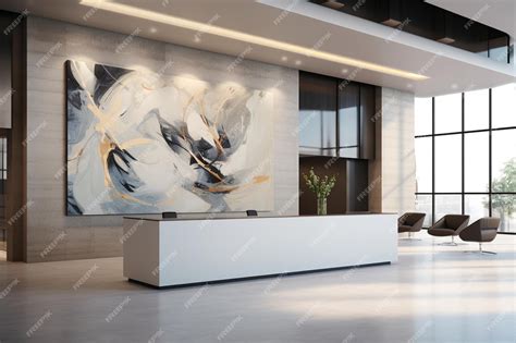 Premium AI Image | Sleek and modern corporate office lobby with ...