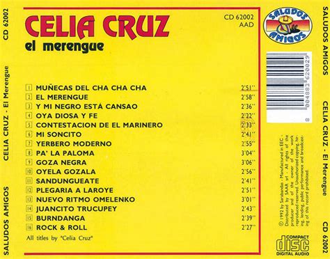 Car Tula Trasera De Celia Cruz El Merengue Portada