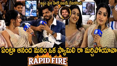 Anand Deverakonda Rapid Fire With Ramshmika Mandanna Anand