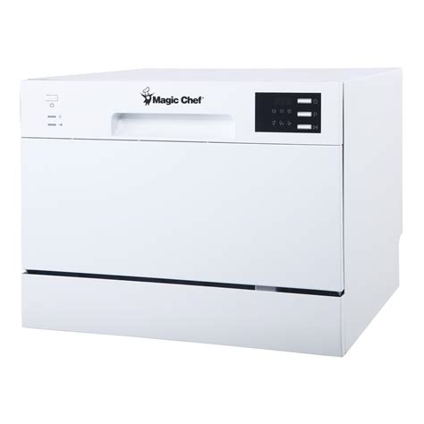 Magic Chef 21 In White Electronic Portable 120 Volt Dishwasher With 6