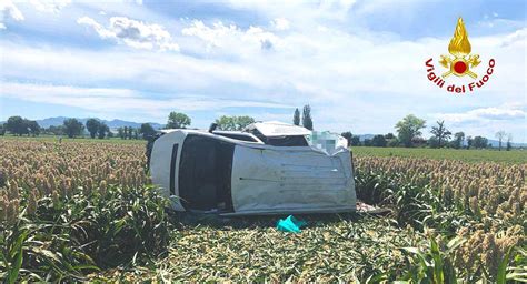 Incidente Castel San Pietro Esce Di Strada Col Furgone Interviene L