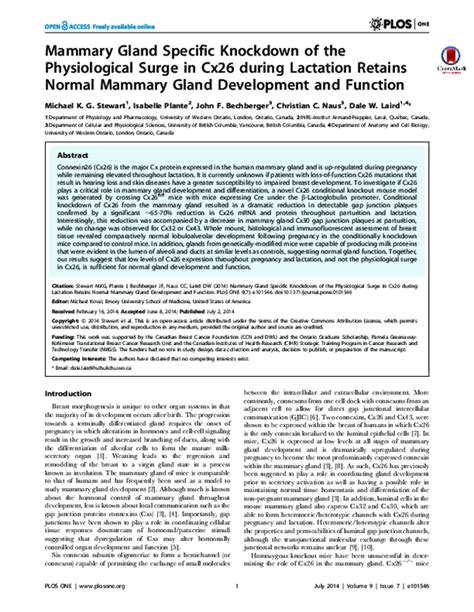 Pdf Mammary Gland Specific Knockdown Of The Physiological Surge In