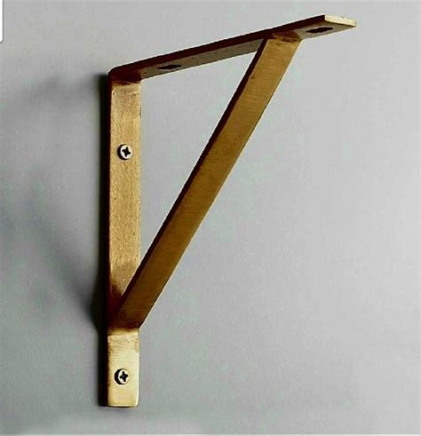 Solid Brass Shelf Bracket With Support Etsy