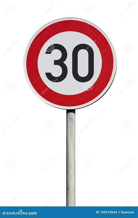 Speed Limit 30 Sign Isolated Stock Photo Image Of Limitation