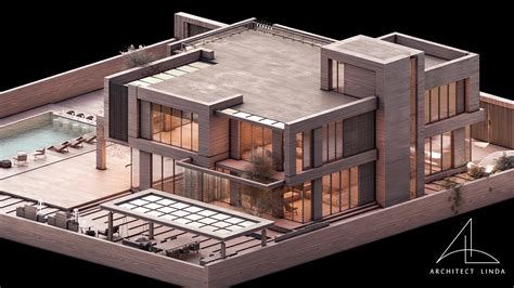 Luxury Villa Isometric Maquette Render Behance