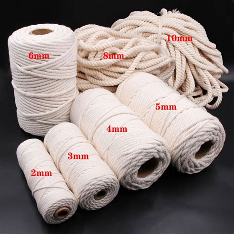 Mm Macrame Cord Rope String Natural Cotton Macrame Twisted