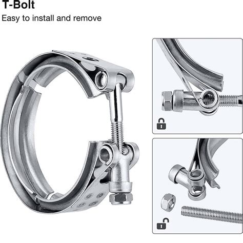 Universal 3 Inch Stainless Steel V Band Turbo Downpipe Clamp Vband 76mm Ebay