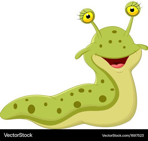 Cute slug cartoon Royalty Free Vector Image - VectorStock