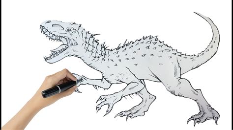 How To Draw Indominus Rex Jurassic World Youtube