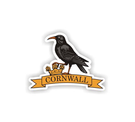 Chough On Cornwall Banner Sticker Cornish Kernow Piran Flag Car Van