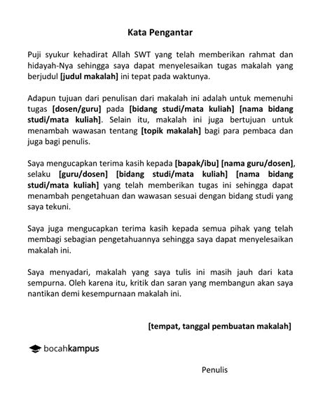 Contoh Kata Pengantar Makalah Laporan Dan Skripsi Doc Hot Sex