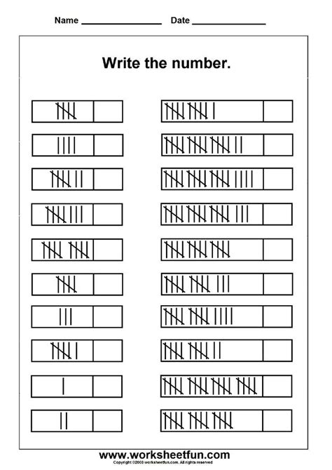 Tally Marks 1 Worksheet Worksheets 1st Grade Math Homeschool