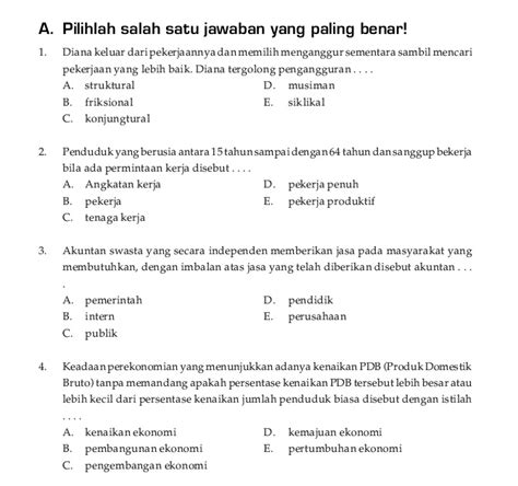 Soal Ukk Ekonomi Kelas 11 Semester 2