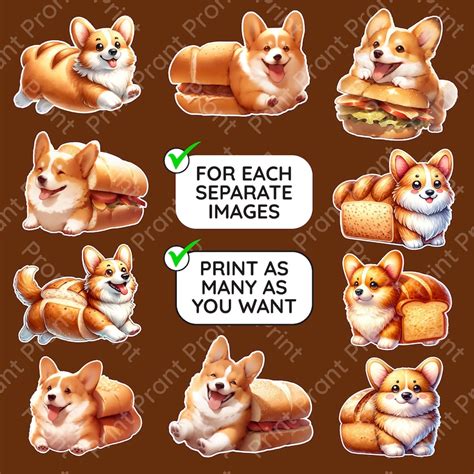 Corgi Cute Corgi Bread Loaf Clipart Png Commercial Use Printable