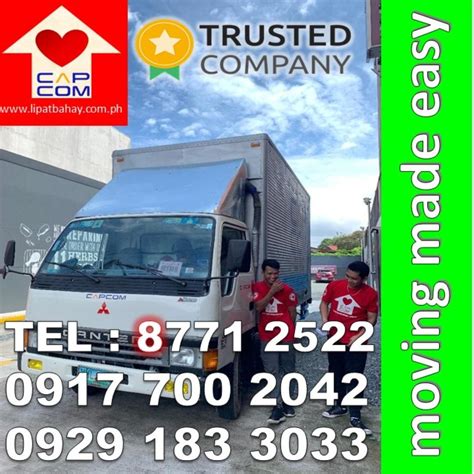 Free Boxes Lipat Bahay Truck For Rent 6 Wheeler Closed Van Home