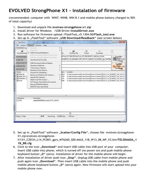 Evolveo Strongphone X Installation Firmware
