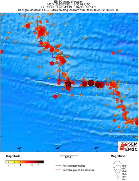 Shallow M6 7 Earthquake Hits Northern Mid Atlantic Ridge The Watchers