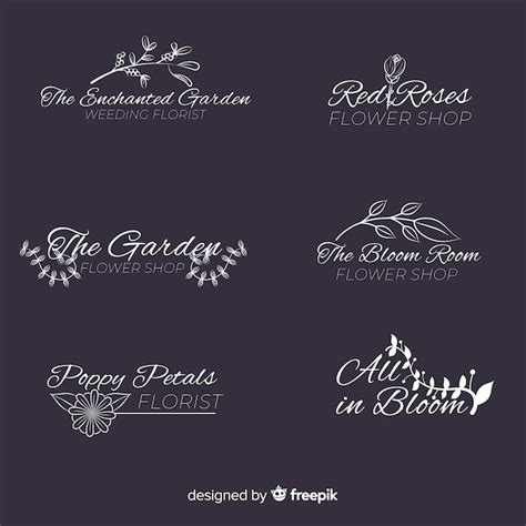 Free Vector Wedding Florist Logo Template Collection