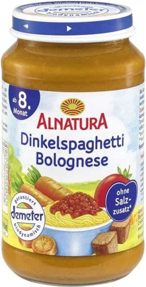 Alnatura Pappa Bio Spaghetti Di Farro Alla Bolognese G