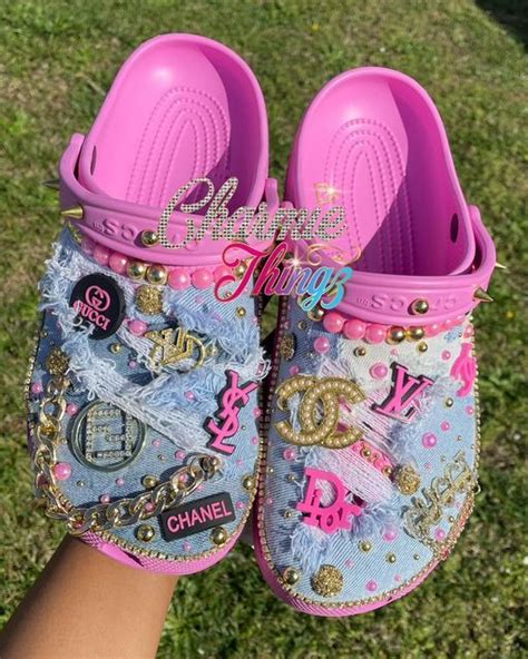 Customized Denim Crocs For A Bright And Colorful Look