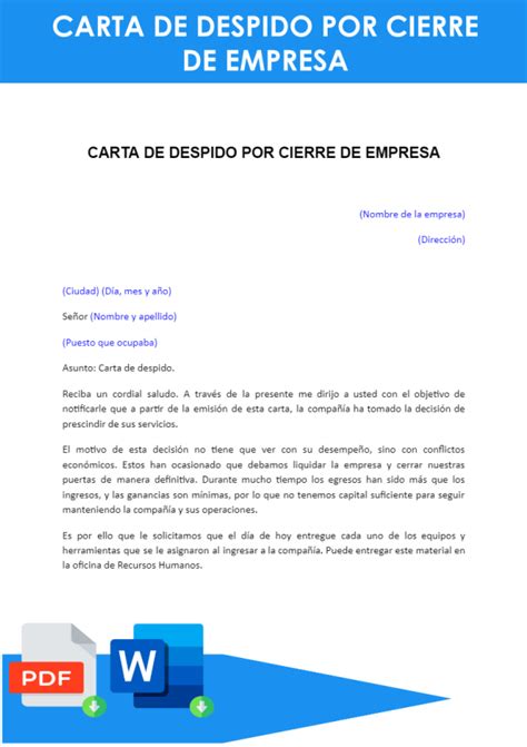 Ejemplo De Carta De Despido Por Cierre De Empresa Word 55080 Hot Sex