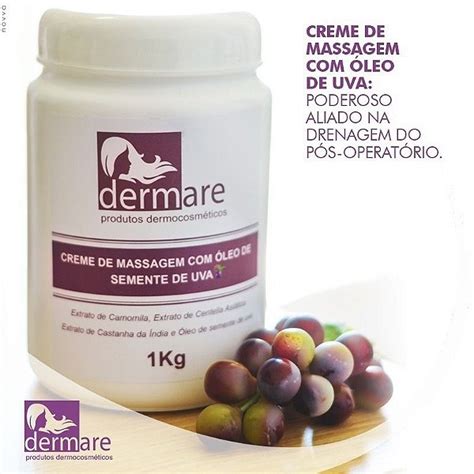 Creme de Massagem Corporal Semente de Uva Dermare 1kg Farmácia