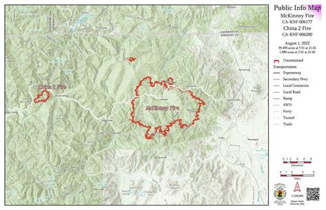 Maps Mckinney Fire Burns In Far Northern California