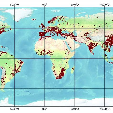 Global Distribution Of Dam Reservoirs Larger Than 01 Km 3 Red Dots