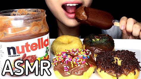 Asmr Magnum Ice Cream Nutella With Homemade Donuts 리얼사운드 먹방 Real Sound