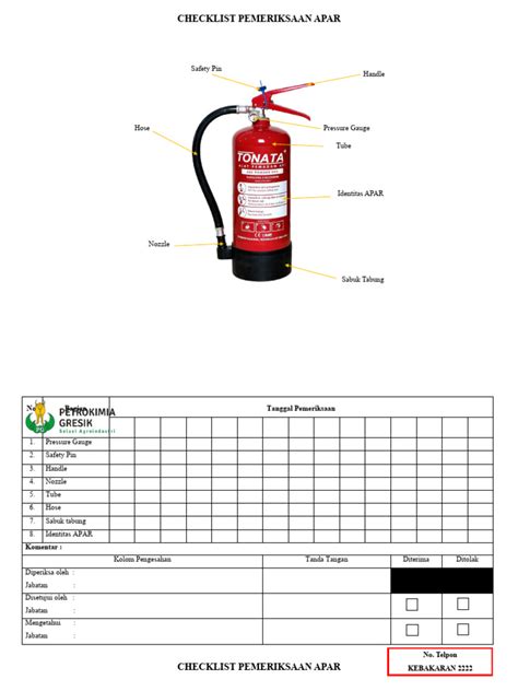 Checklist Pemeriksaan Apar Pdf