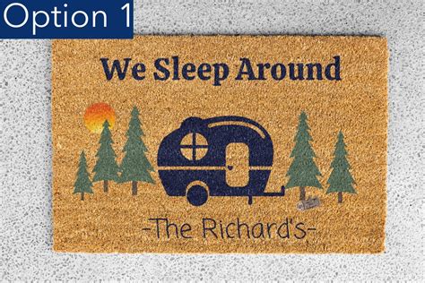 We Sleep Around Custom Camper Doormat Etsy Canada