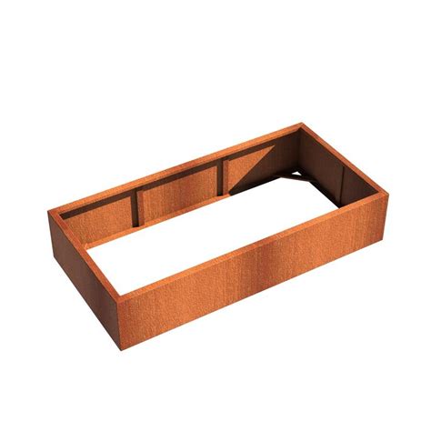 Pot Rectangulaire Andes Sans Fond En Acier Corten X X Mm