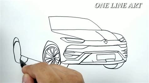 Very Easy One Line Drawing Lamborghini Urus How To Draw In One Line