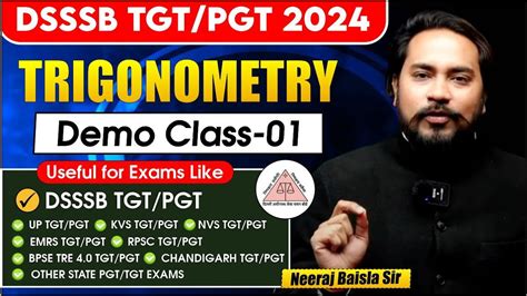 DSSSB TGT PGT 2024 UP TGT PGT 2024 MATHEMATICS TRIGONOMETRY