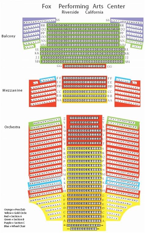 The Elegant Fox Theater Oakland Seating Chart Performing Arts Center