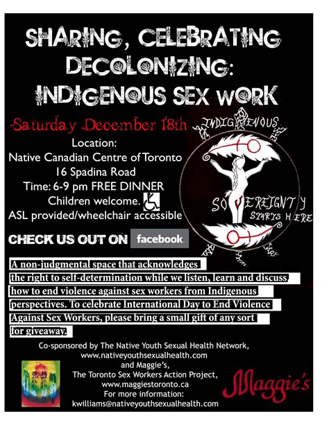 Dec 18th Toronto Sharing Celebrating And Decolonizing Indigenous Sex Work Incite