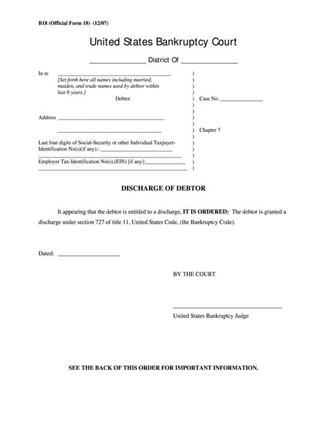 Bankruptcy Discharge Order Fill Out And Sign Online Dochub