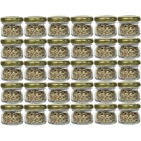 Lot De Pots Couvercle Rond Mini Bocaux En Verre Capacit Ml