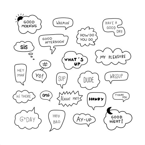 Premium Vector Cute Hand Drawn Doodle Vector Set Speech Bubbles With