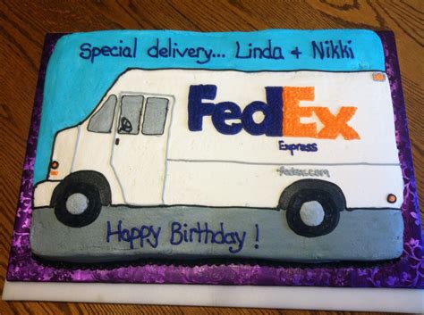 Fedex Truck Cake Cartoon Cake Truck Cakes Belated Birthday