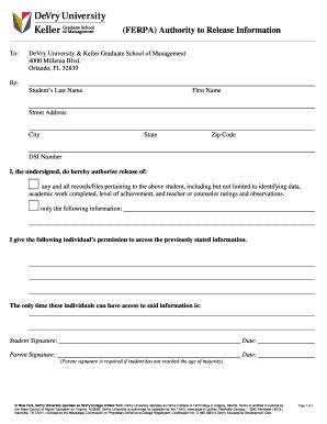 Ferpa Form 2023 Printable Forms Free Online