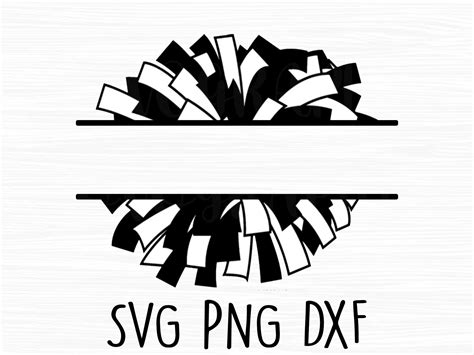 Pom Pom Split Monogram Svg Cheerleader Svg Cheer Svg Cheerleading