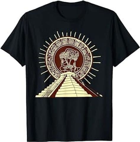 Mayan Calendar Mayan Stone Pyramid And Sun Rays T Shirt