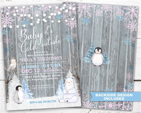 Baby Its Cold Outside Baby Shower Invitation PRINTABLE Baby Etsy