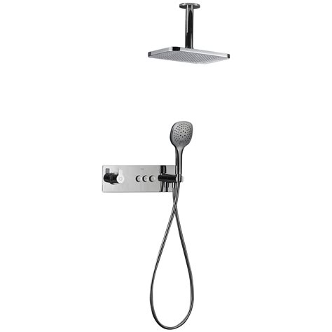 Flova Spring Goclick Way Shower Set With Rainshower Handshower